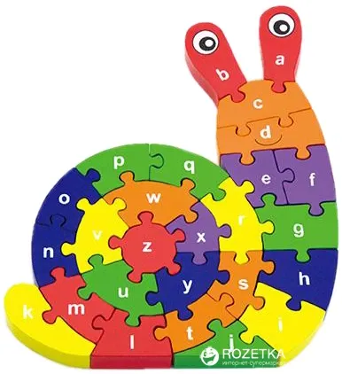 Дерев'яний пазл Viga Toys Равлик по буквах (55252)