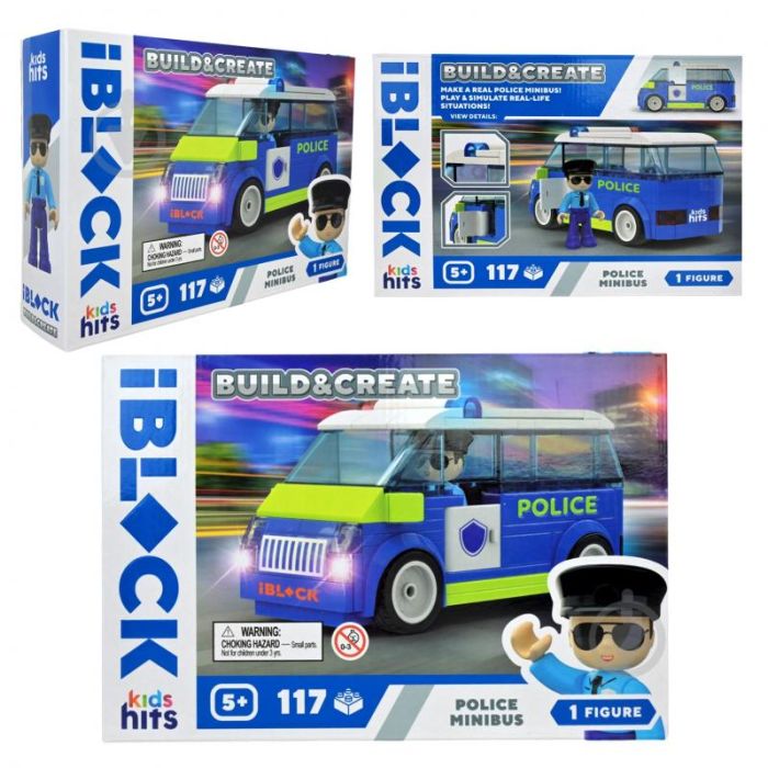 Блоковий конструктор Iblock Build & create Police minibus 117 деталей (KH41/002/4)