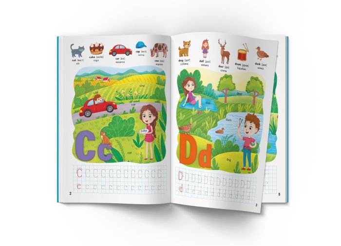 Школа сучасного чомусика. English ABC. 128 розвивальних наліпок. Crystal Book