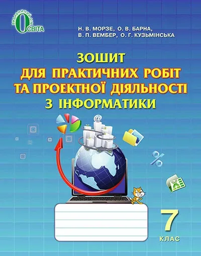 Зошит для практичних робіт і проектної діяльності з інформатики, 7 кл. Морзе Н.В. та ін.
