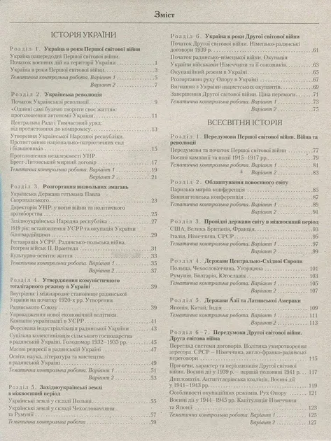 Історія України. Всесвітня Історія. 10 клас. Тестовий контроль результатів навчання Власов В.
