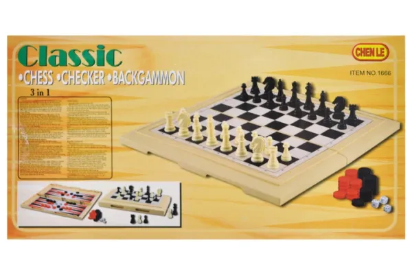 Шахи 3в1 1666 в коробці р.28,8x28,8x1,7 см YG Toys